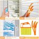 thumbnail image 2 of 2 piezas de herramienta de limpieza veneciana para quitar el polvo con 7 dedos y 2 piezas de limpiador de persianas para ventanas, cepillo para polvo, contraventanas de mano, persianas venecianas, cepillo para ventanas, aire acondicionado, plumero, limpiador de suciedad JM, 2 of 5