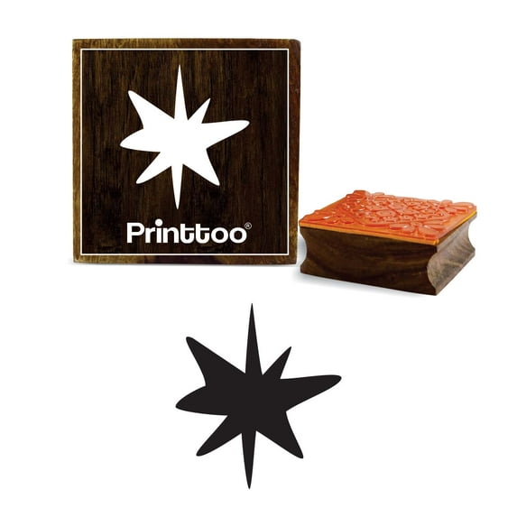 Printtoo Diary Card Bethlehem Star Design Brown Square Wooder Rubber Stamp-5 x 5 Inches