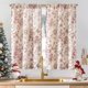thumbnail image 1 of Cortinas Jinchan de Lino Floral para Cocina 45 cm Estilo Rústico 2 Paneles Rojo, 1 of 8
