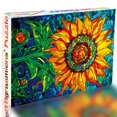 thumbnail image 3 of Rompecabezas Bgraamiens con forma de girasol de cristal, 1000 piezas, 3 of 6