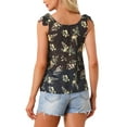 thumbnail image 3 of INSPIRE CHIC Women's Summer Floral Blouse Bow Tie Decor Casual Tank Tops XL Blacks, 3 of 5