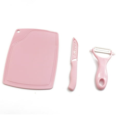 Pink Vegetable Peeler - Ceramic Set With Fruit/Vegetable Peeler Mini Cutting Board Colorful