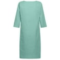 thumbnail image 3 of Vedolay Summer Dresses for Women Women’s Cute Shift Dress with Pockets Bell Sleeve Ruffle V Neck Loose Swing Tunic Mini Dress,Green M, 3 of 4