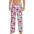 thumbnail image 2 of Lsque Flamingo Print Men's Pajama Pants, Lounge Pant - Comfortable Home Wear,Elastic Waistband, Stylish Design-Small, 2 of 9