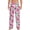 White, variant on Flamingo Print Mens Pajama Pants Sleep & Lounge Pants, PJ Bottoms With elastic waistb and Pockets