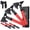 Red Set of 6, variant on Throwing Axe Set - 6PCS Full Tang Throwing Hatchet with TPR Rubber Sleeve and Protective Sheaths for Recreation and Competition Game