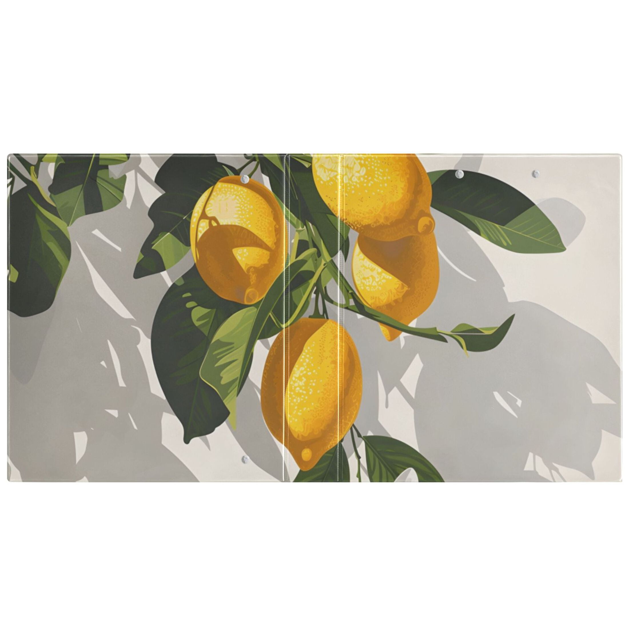 Hanging Lemons 3 Ring Binders 1.5 inch Hardcover File Folders with Interior Pockets A4 Size Organizer for School Office Hospital