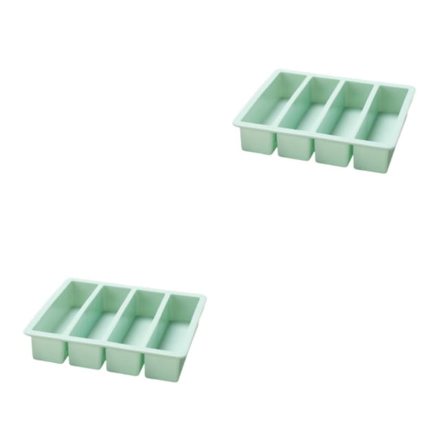 Molde de silicona Moyic tira larga de 4 rejillas utensilios para hornear DIY Verde 2piezas