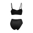 thumbnail image 4 of JIAYUE Women Swimsuit Sets Spaghetti Strap Sweetheart Neck Two Piece Bikini Top With High Waist Bottoms Solid Color Tankini Hawaii Female Swimwear, 4 of 5