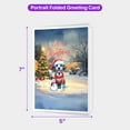 thumbnail image 5 of Merry Christmas Woofmas Xmas Noel Dalmatian Santa Snowman 5x7in Folded Greeting Card Dog Lover Single Note Card with Envelope - 13016, 5 of 5