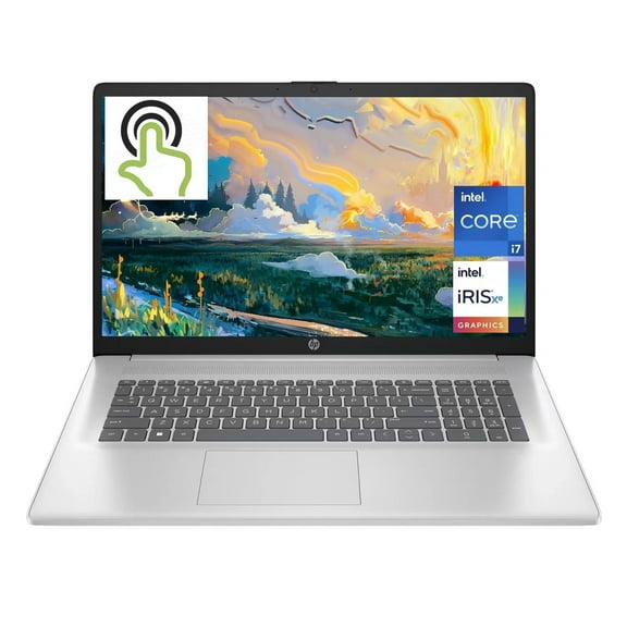 Newest HP 17.3" HD Touchscreen Laptop, Intel Core i7-1255U,32GB RAM,512GB SSD,Intel Iris Xe, Bluetooth,Windows 11 Home,Silver,17t-cn200