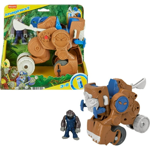 Fisher-Price Imaginext Preschool Toy Monkey Catapult Poseable Figure Set with Launching Action for Pretend Play Ages 3  Years