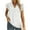 White, variant on USSUMA 2024 Women Loose Casual Short Sleeve V-Neck Solid Casual Blouse T-shirt Tunic Tops for Home Black L