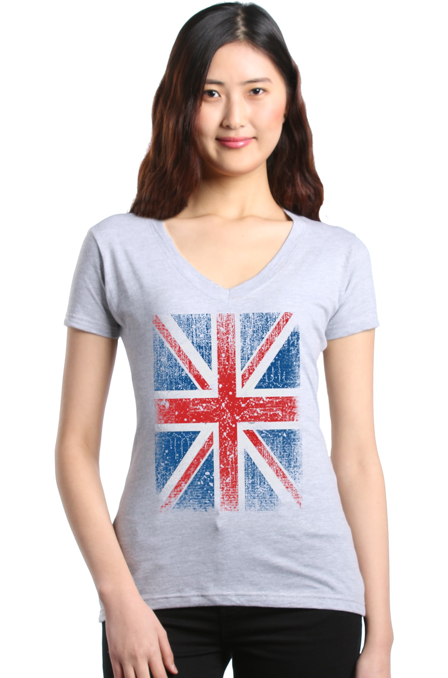 v neck union jack t shirt