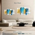 thumbnail image 3 of Elephant Stock Blue And Gold Abstract Wall Art - Horizontal Multi Panel Canvas - Living Room Wall Decor - Abstract Multi Panel - Blue And Gold Decor - 68" x 42", 3 of 4