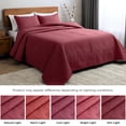 thumbnail image 4 of Mellanni Bedspread Coverlet Set Burgundy - Reversible Bedding Cover - Oversized Quilt Set, 3 Piece, Full / Queen, Burgundy, 4 of 8