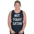 thumbnail image 4 of Not Today Satan Funny Christian Plus Size Graphic Tank Top Brisco Brands 3X, 4 of 5
