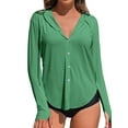 thumbnail image 1 of Charmo T-Shirt anti-UV à Capuche pour Femmes, Manches Longues, Protection UV, Fermeture Éclair, Chandails de Bain avec Poches, Randonnée, Course, Pêche, Hauts, 1 of 6