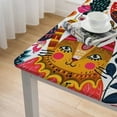 thumbnail image 4 of HAOXIT Square Cat Tablecloth, Coffee Table Cover Waterproof Fabric, Wipeable Table Cloth for Birthday Party white, 4 of 7