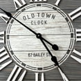 thumbnail image 5 of Rustic Vintage Wall Clock – 26.5-Inch “Old Town” Farmhouse Clock with Raised Roman Numerals, Distressed Wood Look, Silent Movement, 5 of 6