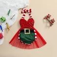 thumbnail image 5 of Douhoow Christmas Baby Girls Romper Infant Sequined Patchwork Sleeveless Ruffles Tutu Jumpsuit, 5 of 9