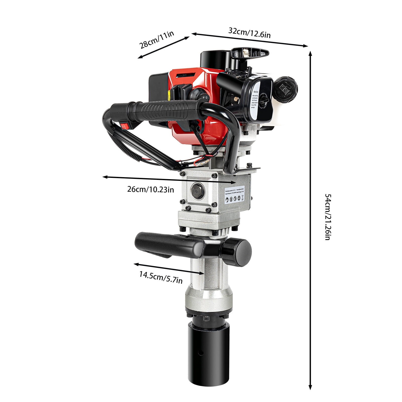 Fence T Post Driver Gas Powered 2 Stroke Motor Pile Drivers Jack Hammer Gasoline