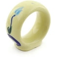 thumbnail image 1 of Polish Pottery 2-inch Napkin Ring (Floral Peacock Theme) Hand Painted in Boleslawiec, Poland + Certificate of Authenticity, 1 of 6