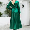 thumbnail image 5 of IROINNID Maxi Dress for Women V Neck Long Sleeve Solid Color Party Evening Dresses Reduced,Green, 5 of 8