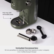 Thyme & Table Mini Barista Espresso Machine, 15-Bar Pressure, Steam Wand, Dusty Moss