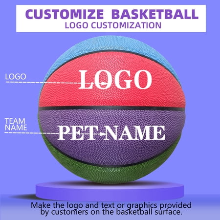 Customized Basketball,Official Size 7/6 For Men's&Women's Basketball Gifts In&Outdoor Soft Leather Balls Game Training(Deflated)