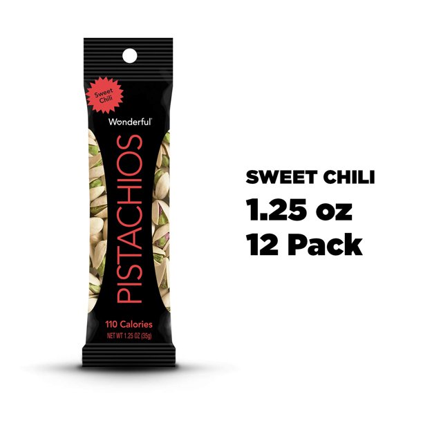 Wonderful Pistachios, Sweet Chili, 1.25 Ounce Bag (Pack of 12