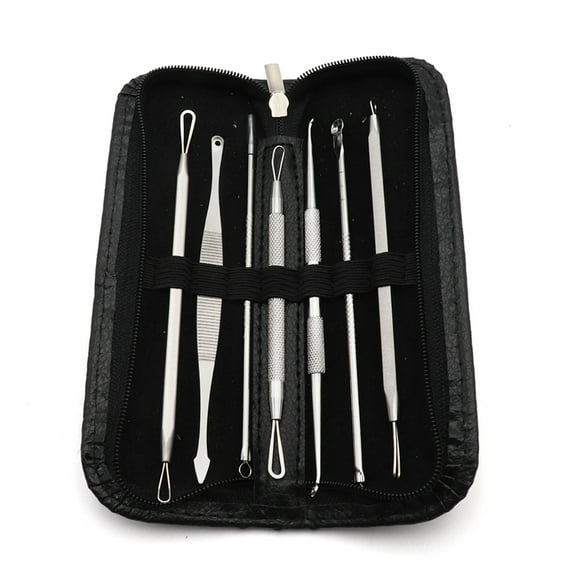 Yeacher 7PCS Pimple Comedone Extractor Tool Acne Removal Kit for Pimples Blackheads Blemish Whitehead Removing Facial Skin Care Tools with Storage Case