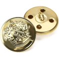 thumbnail image 1 of Botones decorativos de metal retro para traje o abrigo, cierre de costura, juego de 12, dorado, dorado, 15 mm, 1 of 4