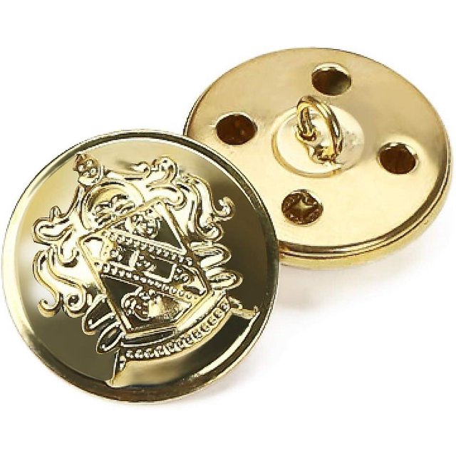 Botones decorativos de metal retro para traje o abrigo, cierre de costura, juego de 12, dorado, dorado, 15 mm