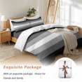 thumbnail image 7 of Black White Bedding Duvet Cover Set King Size 4 Pieces Ombre Stripe Soft Twill Plush Quilt Cover, Include 1 Duvet Cover 1 Flat Sheet And 2 Pillow, 7 of 7