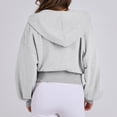 thumbnail image 5 of Women's Zipper Y2k Hoodies Casual Long Sleeve Track Jackets with Pockets Athletic Workout Coat for Women with Hood, 5 of 6
