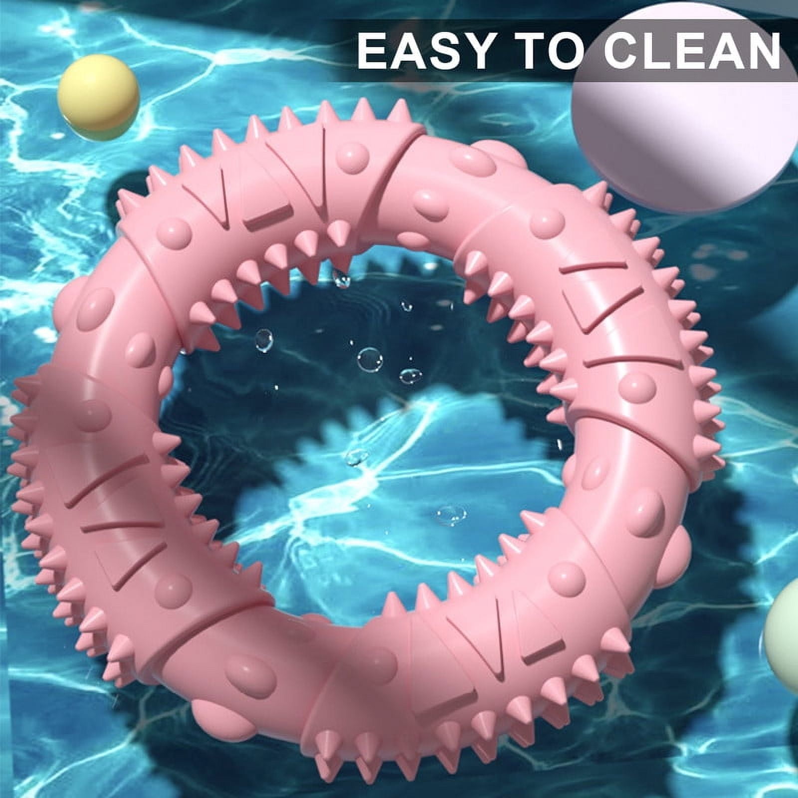 MZHICH 2 Pcs Circle Rubber Puppy Teething Toy for Small Medium Dogs