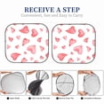 thumbnail image 5 of Kdxio Pink Hearts Print 2-Piece Sun Shade Front Windshield - Foldable Car Front Window Sunshades For Most Sedans Suv Truck, 5 of 6