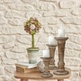 thumbnail image 5 of Hand Crafted Decorative Wooden Pillar Candle Holder Stand Siren Shape,Rounded Turned Colums,Country Style Ideal for Gift,Wedding,Christmas,Party,Home,Spa - 10,8,6 Inch Set of 3 - White Wash, 5 of 9