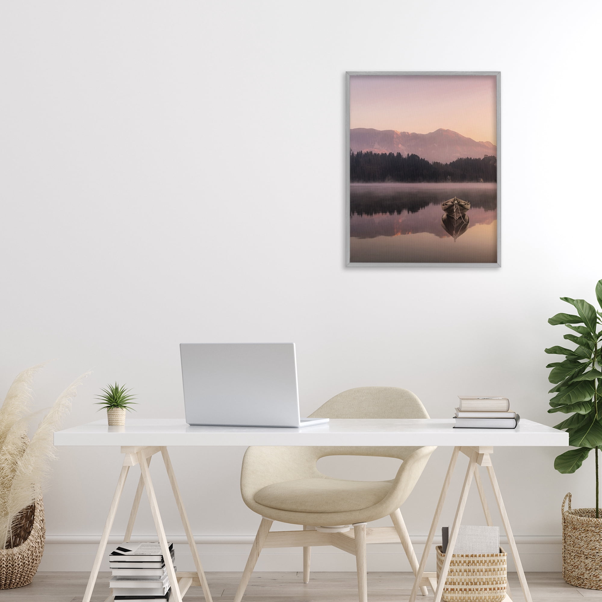 Stupell Industries Tranquil Lake Sunsets Gray Framed Giclee Art, design by Marcus Prime