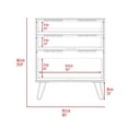 thumbnail image 3 of DEPOT E-SHOP Saffron Dresser- Three Drawers, Countertop, Four Steel Legs-Light Oak, For Bedroom, 3 of 5