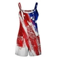 thumbnail image 5 of KelaJuan Women's Shorts Jumpsuit Star Stripe Printed Sleeveless U-neck Wide Leg Playsuit for Independence Day, 5 of 6