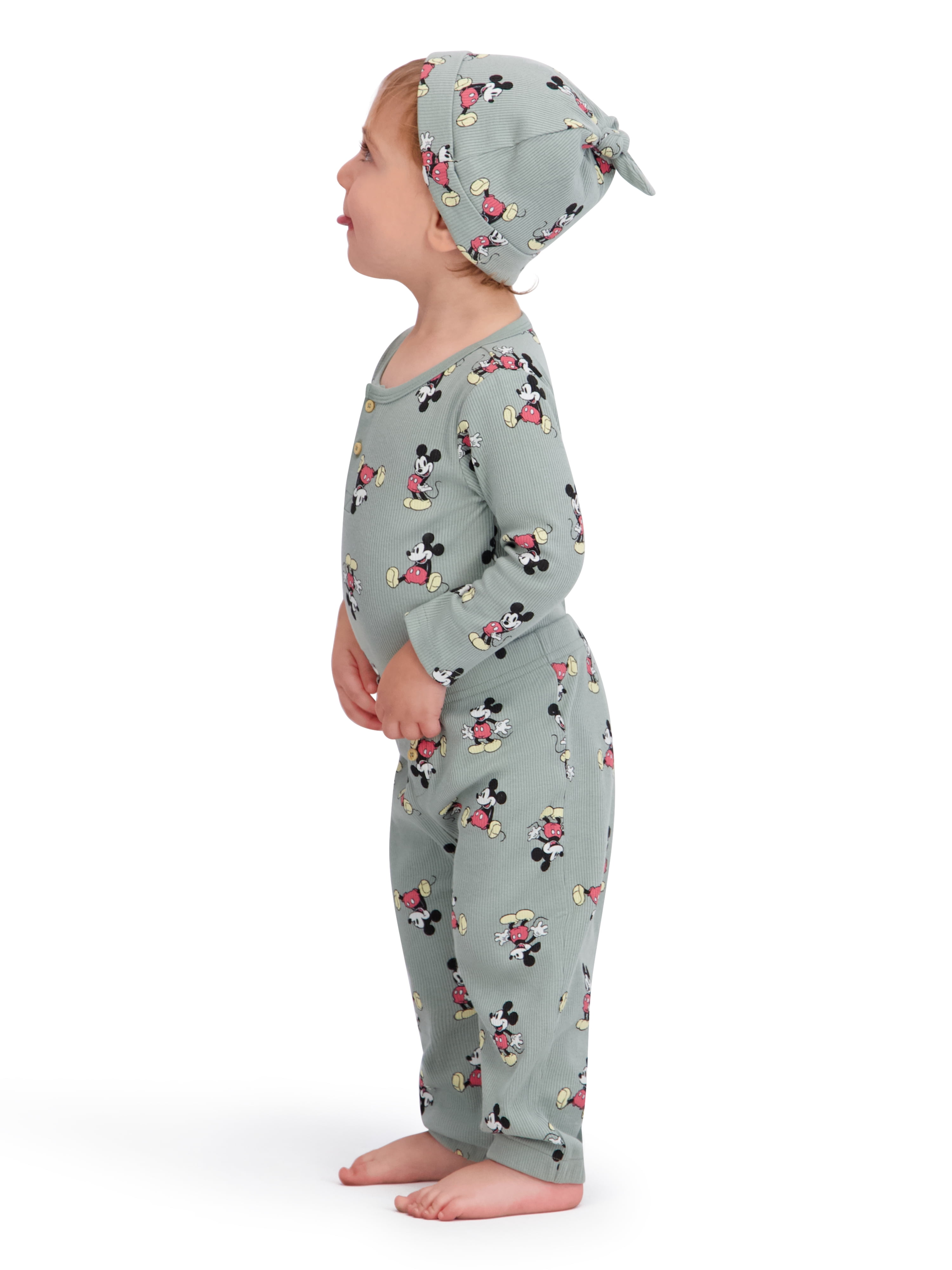 Mickey Mouse Baby Boys 3 Piece Rib Pant Set, Sizes 0-24M