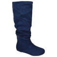 thumbnail image 1 of ZULUU Navy Blue Soda Brand Knee High Women Basic Boots Flat Slouchy Boots Slip on Faux Suede 8, 1 of 4