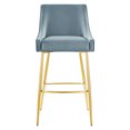 thumbnail image 5 of Bar Stool Chair Barstool, Blue, Velvet, Modern Contemporary, Mid Century Bar Pub Cafe Bistro Hotel Lounge Dining Kitchen, 5 of 8