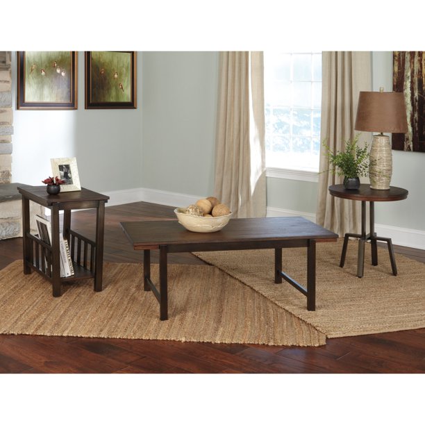 Signature Design By Ashley Riggerton 3 Piece Coffee Table Set Walmart Com Walmart Com