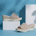FLTHDD Women‘s Hollow Wedge Slide Sandals Fashionable Open Toe Slip On