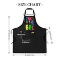 thumbnail image 5 of Colorful 2 Pack Bib Apron Set with Adjustable Straps & 2 Pockets - Bold " I ❤️ 60 L " Design with Vibrant Abstract Shapes for Cooking Kitchen Chef - Unisex Aprons for Men & Women, 5 of 6