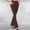 Coffee, variant on Swuxness Women Yoga Sports Long Pants Sports Stylish Elastic Waist Hem Buttons Side Pockets