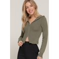 thumbnail image 4 of 2-way zip closure sweater hoodie cardigan, 4 of 5